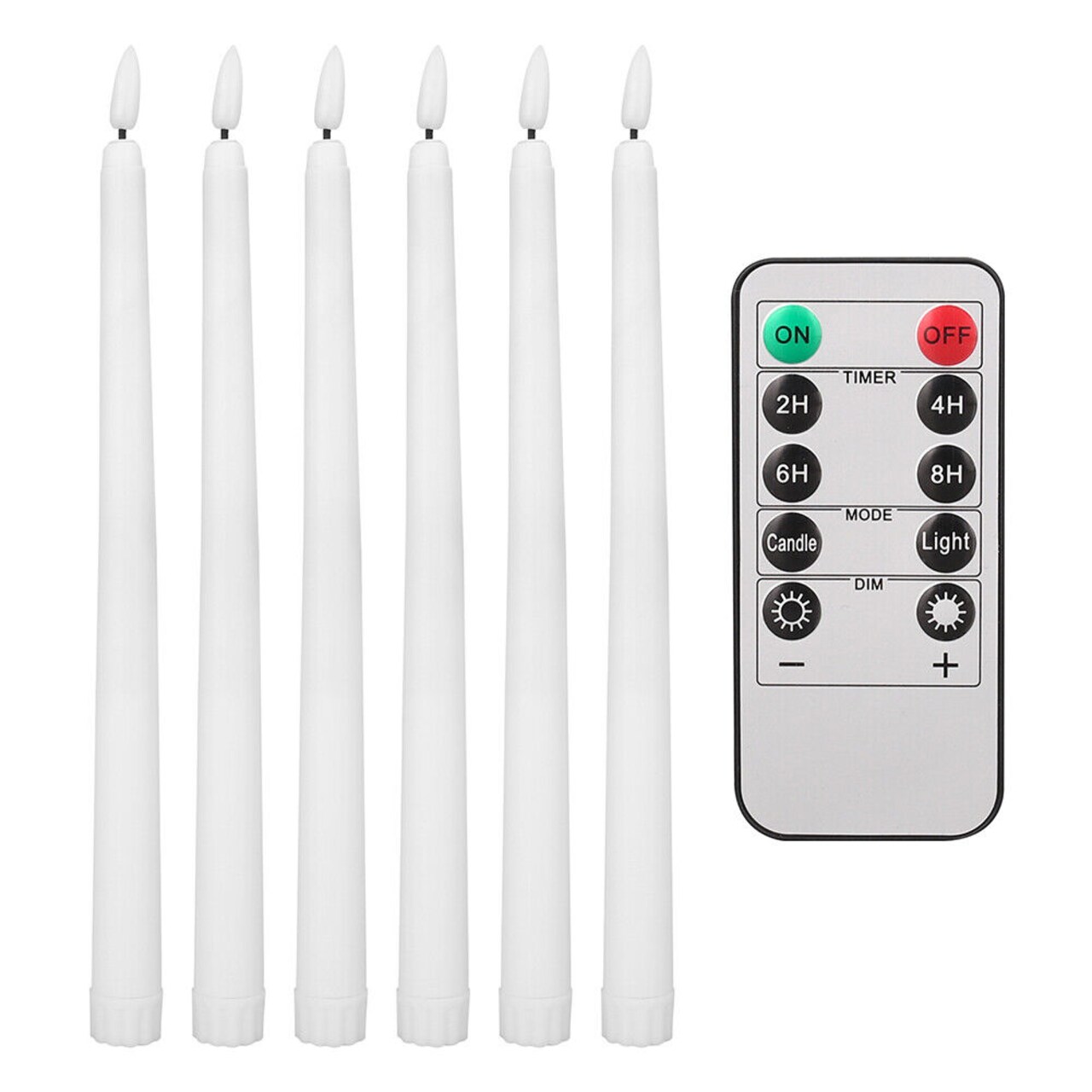 Kitcheniva Flameless LED Taper Candles Battery Operated 6 Pcs